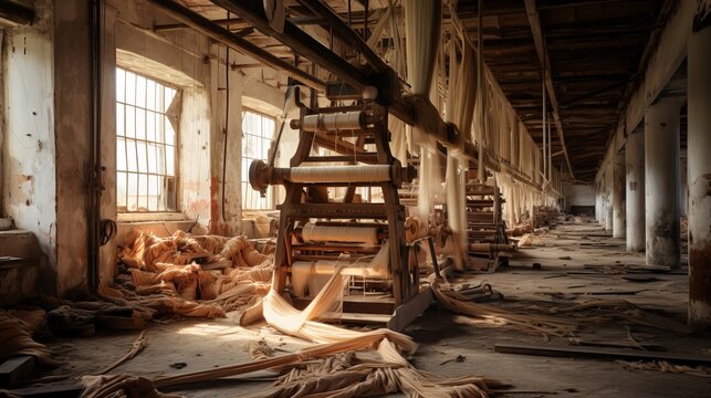 Collapsing old textile mill abandoned.