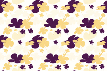 Simple Flowers Pattern Seamless Vintage 70s Style Flower Background Illustration. Colorful Pastel Color Groovy Artwork Bundle, Y2k Nature Backgrounds With Spring Plants.