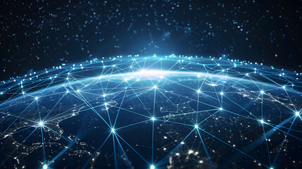 Global communication interconnection, where the bouncing light on the Earth's sphere connects various regions, is a communication concept.