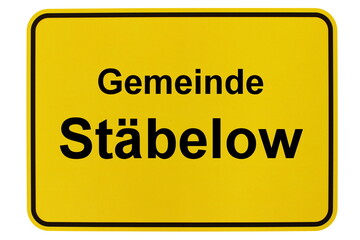 Illustration eines Ortsschildes der Gemeinde Stäbelow in Mecklenburg-Vorpommern