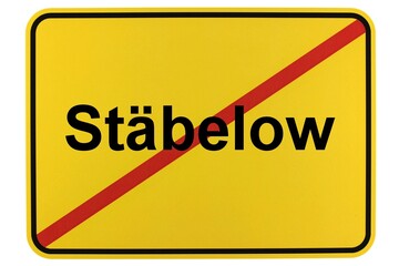 Illustration eines Ortsschildes der Gemeinde Stäbelow in Mecklenburg-Vorpommern