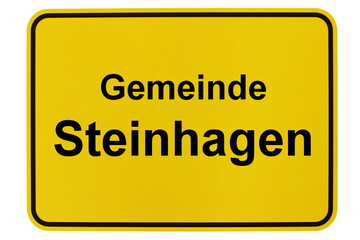 Illustration eines Ortsschildes der Gemeinde Steinhagen in Mecklenburg-Vorpommern