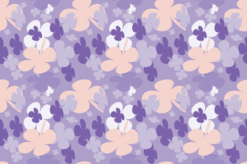 Seamless Flower Pattern Vintage 70s Style Flower Background Illustration. Colorful Pastel Color Groovy Artwork Bundle, Y2k Nature Backgrounds With Spring Plants.