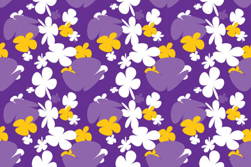 Summer Flower Pattern Elements With Simple Pretty, Little Floral Liberty Seamless Texture Background. Spring, Summer Romantic Blossom Flower Garden Seamless Pattern for Your Designs