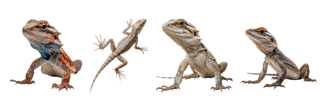 Collection of lizard isolated on transparent background. Generated ai
