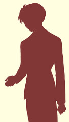 手を差し出す男性の影絵