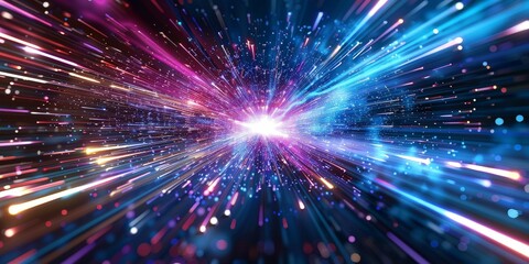 Fototapeta premium Abstract Light Streaks in a Starburst Pattern