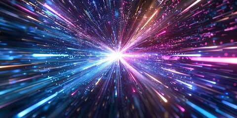 Obraz premium Abstract Cosmic Burst with Bright Lights