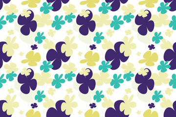 Pattern With Simple Pretty Small Flowers, Vintage 70s Style Flower Background Illustration. Colorful Pastel Color Groovy Artwork Bundle, Y2k Nature Backgrounds With Spring Plants.