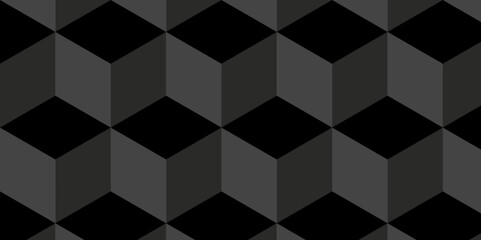 Obraz premium Dark black modern cube technology business wall an floor concept wallpaper. Abstract vector soft black mosaic grid pattern. Geometric square backdrop cubic design. Illustration tile metal element. 