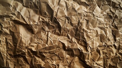 Texture of crumpled brown paper background