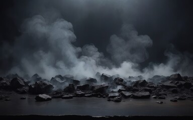 Fototapeta premium Dark grunge background with smoky atmosphere