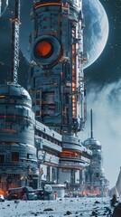 Modular Interplanetary Trading Hub with Diverse Cultural Influences and Cargo Transport Facilities