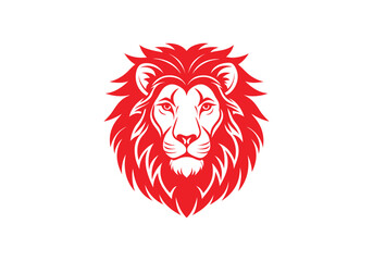 Lion Head Logo Vector design art illustration.