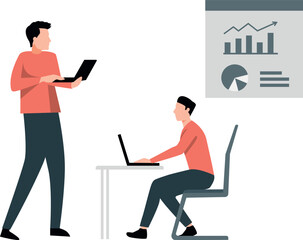 The boys are working on their laptops.