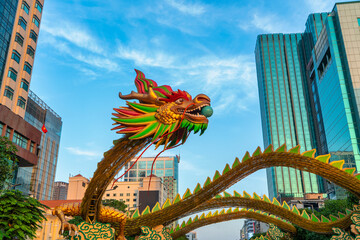 Dragon model at “Nguyen Hue flower street”, Ho Chi Minh City on Lunar New Year Giap Thin February 10, 2024