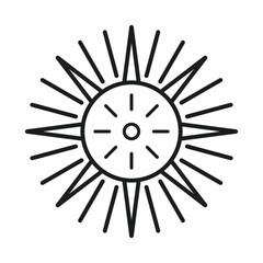 Line art sun design vector icon style