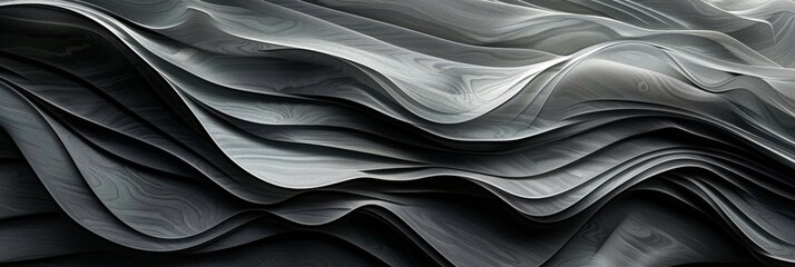 Obraz premium Abstract Grey Waves and Curves