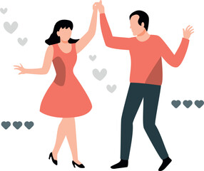 A couple is dancing.