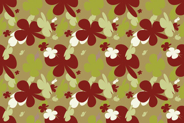 Flowers Seamless Pattern With Simple Pretty, Little Floral Liberty Seamless Texture Background. Spring, Summer Romantic Blossom Flower Garden Seamless Pattern for Your Designs