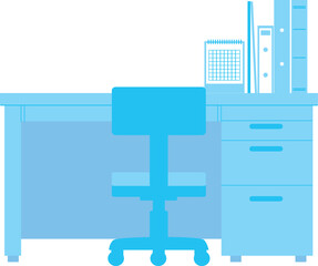 水色の簡易デスクのイラスト素材