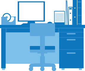 色々な物が乗ったデスクのイラスト素材