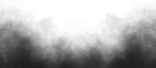 Realistic black smoke clouds fog effect isolated on transparent background. Dark smoke, steam, fog, wapor or gas on white background. perfect for compositing into your shots. Design  elements © fatima