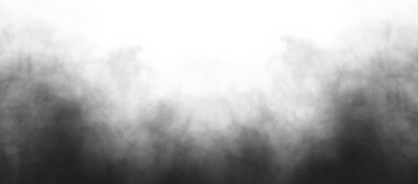 Realistic black smoke clouds fog effect isolated on transparent background. Dark smoke, steam, fog, wapor or gas on white background. perfect for compositing into your shots. Design  elements