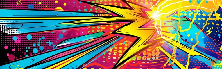 Dramatic Comic Style Thunderbolt Explosion