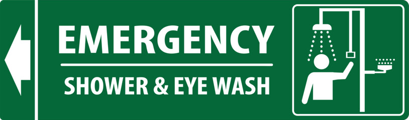 Emergency shower and eye wash sign notice vector.eps