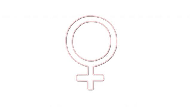 Yin Yang, female sign, symbol. Seamless looped animation. Pink