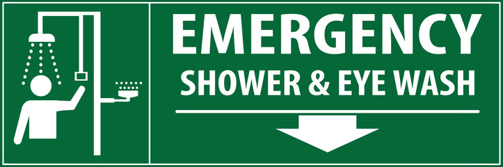 Emergency shower and eye wash station area sign vector.eps