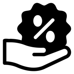 discount  glyph  icon isolated on white background