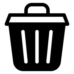 trash  glyph  icon isolated on white background