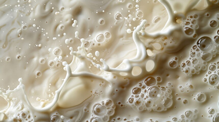 Iced coffee splashes out of the glass.