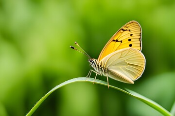 Obraz premium A flying yellow butterfly