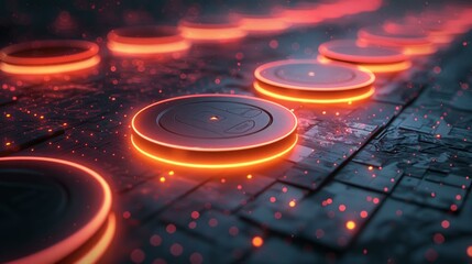 Futuristic Red Circuitry