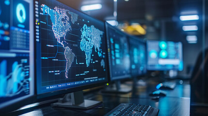 An AI system analyzing network traffic for suspicious activities. technology AI