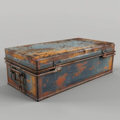 Rust Toolbox on Sky Gray Background: Durable and Dependable for Any Job