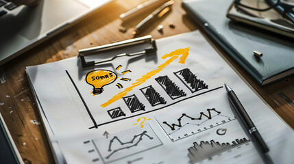 Fototapeta premium Success concept on white background innovation.
