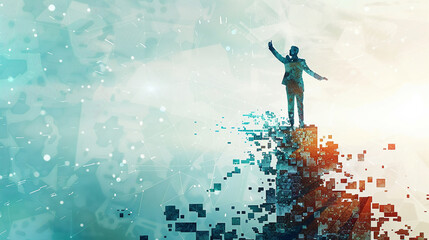 Success concept on white background goal-setting.