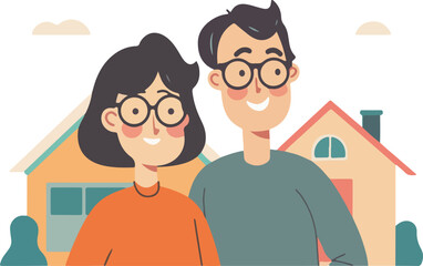 Happy Couple with New Home