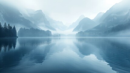 Serene Mountain Lake Scene