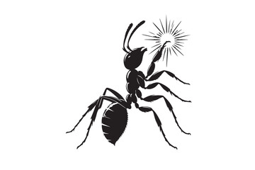 Ant vector silhouette illustration