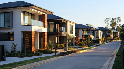 Modern house, clear sky, environmentally friendly.