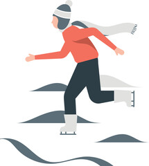 The boy is doing ice skating.