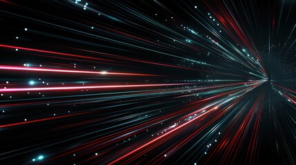 Abstract Light Trails in Red and Blue