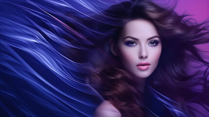 Naklejka premium Beautiful woman with clean fresh skin, Face care, Facial treatment, Cosmetics, beauty and spa