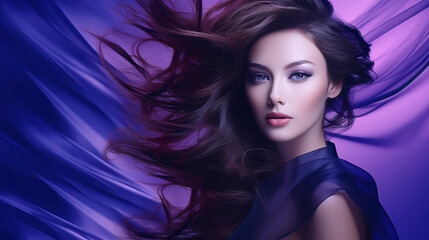 Naklejka premium Beautiful woman with clean fresh skin, Face care, Facial treatment, Cosmetics, beauty and spa