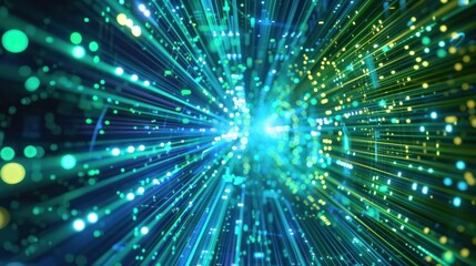 Obraz premium Abstract Digital Network with Bright Lights